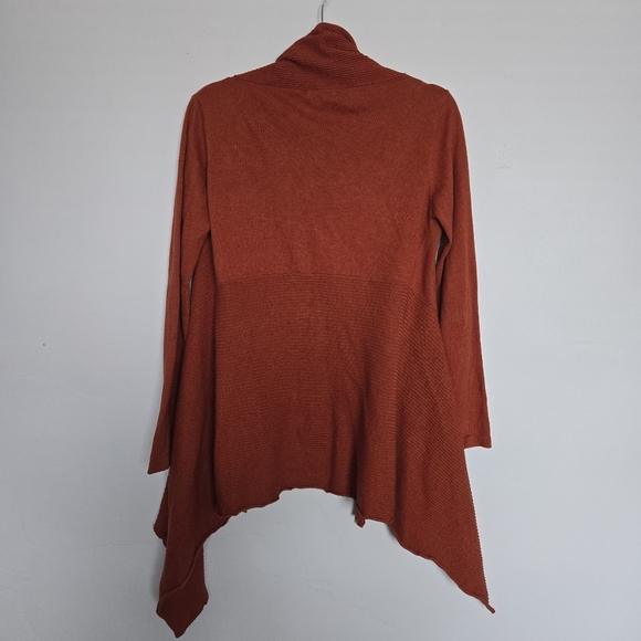 Sisters Rust Open Front Waterfall Cardigan - Picture 2 of 5